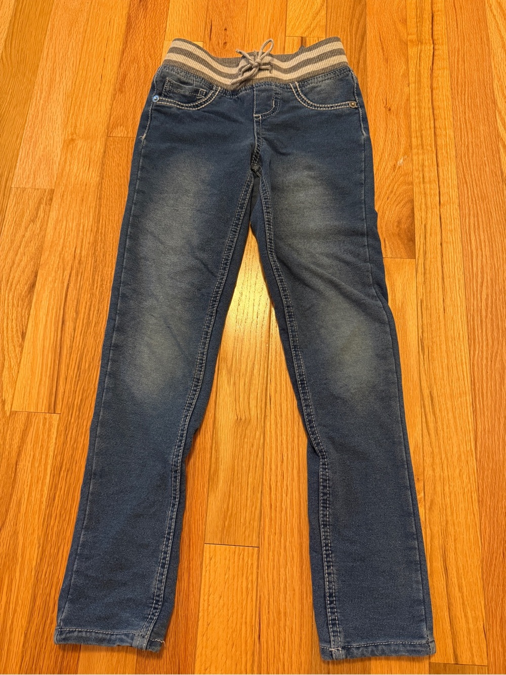 Girls’ Stretch Blue Jegging Jeans with Knit Waist